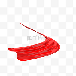 红丝带党建图片_C4D立体中国红色绸缎装饰