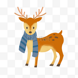 小麋鹿图片_冬季动物小鹿
