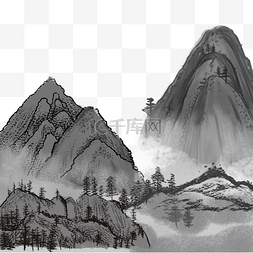 大山图片_水墨山水画