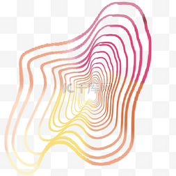 红色黄色抽象线条几何流体渐变素