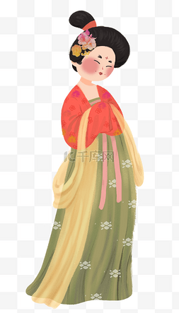 唐代可爱宫廷美人仕女唐装