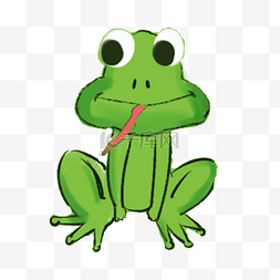 绿色可爱小青蛙卡通插画