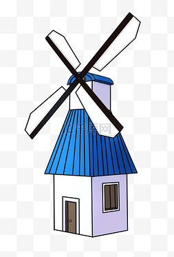 大风车房屋建筑插图