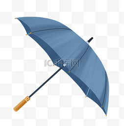 害羞的手拿雨伞图片_蓝色雨伞用品