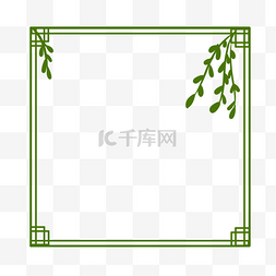 线型图片_中国风绿色绿叶边框