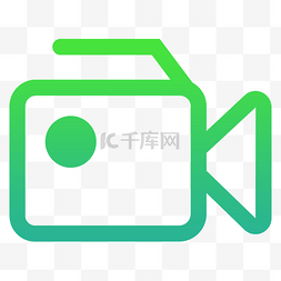 直播app图片_卡通绿色的摄影机图标