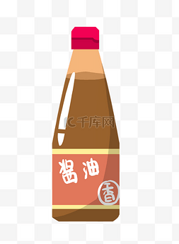 卡通棕色酱油