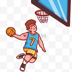 跳跃进球打篮球上篮