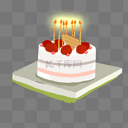 生日蛋糕插满了蜡烛