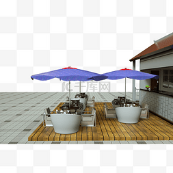 阳伞图片_露天咖啡厅