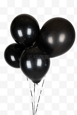 漂浮元素节日气球图片_黑色漂浮气球