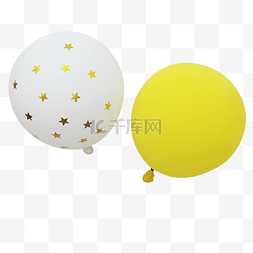 唯美浪漫气球图片_白色星星黄色唯美浪漫气球