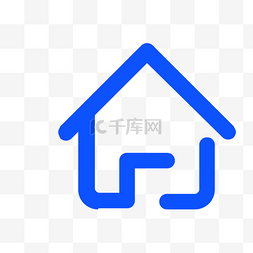 小家电logo图片_蓝色房子图标免抠图