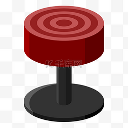 红色圆形小凳子插画