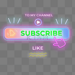 霓虹渐变youtube社交软件订阅标签
