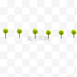 排排小树图片_卡通绿色小树下载