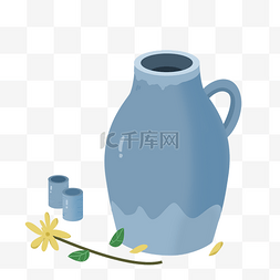 文员图片_办公用品茶杯插画