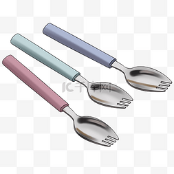 三支像叉子的勺子