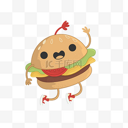 极简大方图片_西餐汉堡卡通图案