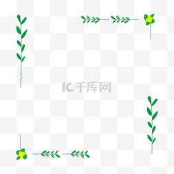 矢量植物树叶花朵线框