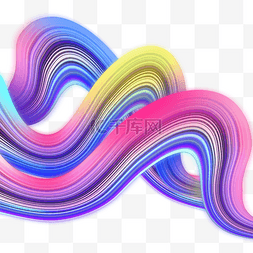 动感曲线装饰图片_紫色流体条纹