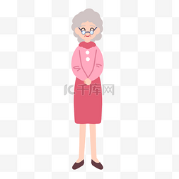 时髦粉红色衣服老年女性