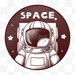 太空主题宇航员贴纸