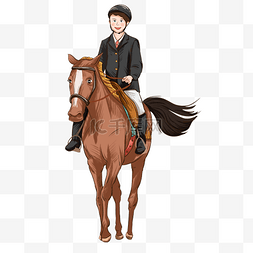 骑马雕像图片_手绘马术骑马