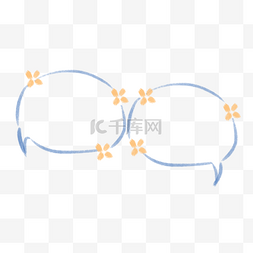 蓝色线条简约清新图片_手绘小清新简约对话框