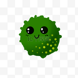 微观世界图片_绿色圆球细菌