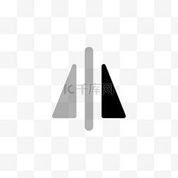 微信界面图片_卡通黑灰色半镜面符号图标