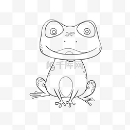 手绘and图片_frog clipart black and white 可爱青蛙站