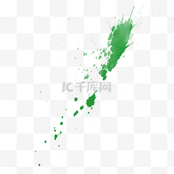 绿色喷溅墨迹png元素