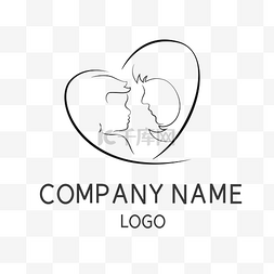 线条logo图片_黑色线条爱心母婴LOGO
