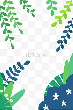 绿色春天树叶图片_春天花草绿色植物背景边框