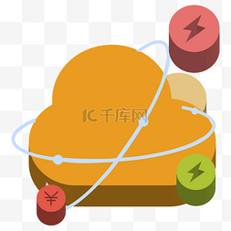 黄色扁平化app图标