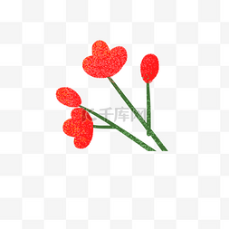 红色卡通花朵图片_卡通红色花朵下载