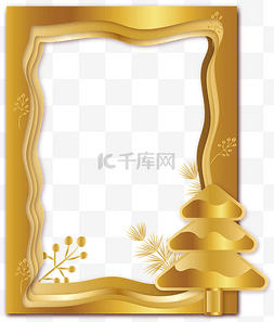 金色卡片纸图片_圣诞节立体拍照板拍照框
