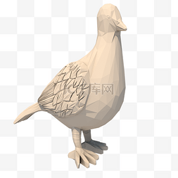 3D小鸟雕像