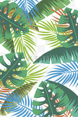 热带植物棕榈叶底纹
