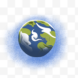 环绕光效图片_蓝色圆弧创意地球元素