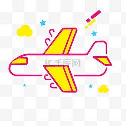 黄色的线条飞机