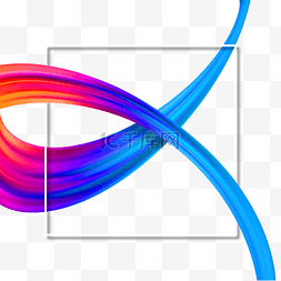 彩色丝带图片_蓝紫色抽象曲线丝带