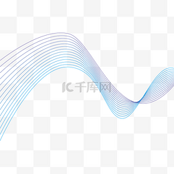 商务蓝色科技线条图片_科技渐变蓝色曲线元素
