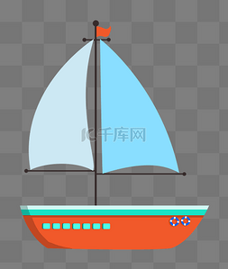 蓝色风帆小船