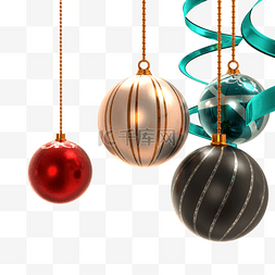 3d彩色圣诞球装饰挂饰