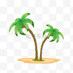 椰子树矢量图片_矢量免抠卡通椰子树