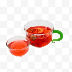 玻璃杯装水果茶