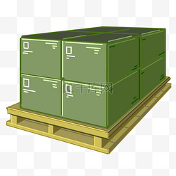 绿色立体箱子货箱