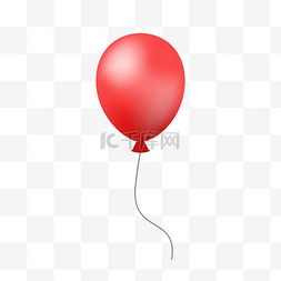 单只红色生日会气球